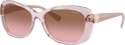 Vogue Eyewear Women's VO2943SB Butterfly Sunglasses, Transparent Light Brown/Brown Gradient, 55 mm in Kuwait