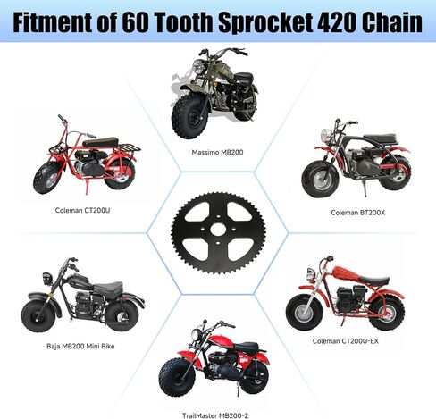 YOXUFA 40/41/420 سلسلة 40T أسنان دراجة صغيرة ضرس 40 مم تتحمل لكولمان BT200X CT200U CT200U-EX Baja Warrior TrailMaster Massimo MB165 MB200 Predator 212 196cc 200cc 6.5hp Powersports Go Kart Parts in Kuwait