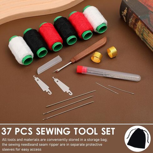 37 Big Eye Steel Sewing Needles Kit, Stainless Steel Hand Sewing Needles for Handcraft Lovers, Professional Steel Needle Set with Large Eye for DIY Sewing Crafts in Saudi Arabia