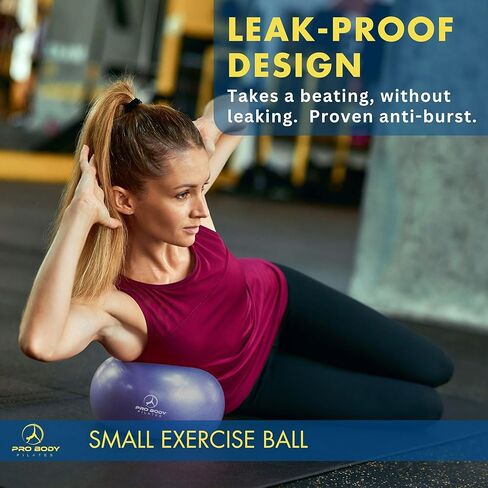 ProBody Pilates Ball Small Exercise Ball w/Pump, 9 Inch Bender Ball, Mini Soft Yoga Ball, Workout Ball for Stability, Barre, Fitness, Ab, Core, Physio and Physical Therapy Ball at Home Gym & Office in Kuwait