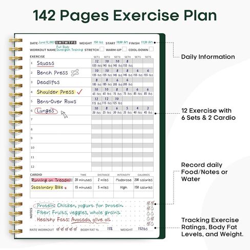 Fitness Workout Journal for Women & Men, A5(5.5" x 8.2") Workout Log Book Planner for Tracking, Progress, and Achieving Your Wellness Goals-Pink in Kuwait