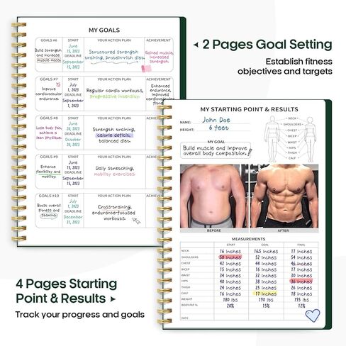 Fitness Workout Journal for Women & Men, A5(5.5" x 8.2") Workout Log Book Planner for Tracking, Progress, and Achieving Your Wellness Goals-Pink in Kuwait