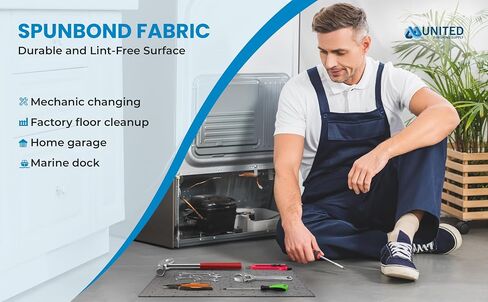 Oil Absorbent Pads – Heavy-Duty 15"x18" & 7.5"x18" Meltblown Polypropylene Mats | Tear-Resistant, Hydrophobic, Reusable, Fast Oil Cleanup for Automotive, Marine & Industrial Use (10, 7.5in x 18in) in Saudi Arabia