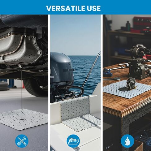 Oil Absorbent Pads – Heavy-Duty 15"x18" & 7.5"x18" Meltblown Polypropylene Mats | Tear-Resistant, Hydrophobic, Reusable, Fast Oil Cleanup for Automotive, Marine & Industrial Use (10, 7.5in x 18in) in Saudi Arabia