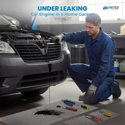 Oil Absorbent Pads – Heavy-Duty 15"x18" & 7.5"x18" Meltblown Polypropylene Mats | Tear-Resistant, Hydrophobic, Reusable, Fast Oil Cleanup for Automotive, Marine & Industrial Use (10, 7.5in x 18in) in Saudi Arabia