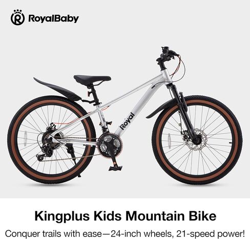 دراجة جبلية للأطفال من RoyalBaby، إطار من الألومنيوم خفيف للغاية بعجلات 20-26 بوصة للأولاد والبنات من عمر 10 سنوات فما فوق، سرعة 7/21 مع تعليق أمامي in Kuwait