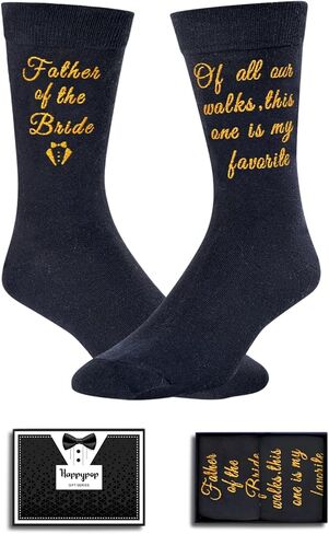 HAPPYPOP Funny Wedding Gifts For Men, Father of The Groom Gifts For Groom and Father, Wedding Dress Socks for Groom in Saudi Arabia
