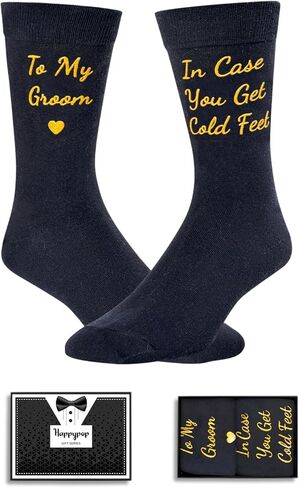 هدايا زفاف مضحكة من HAPPYPOP للرجال، هدايا والد العريس للعريس والأب، جوارب فستان الزفاف للعريس in Kuwait