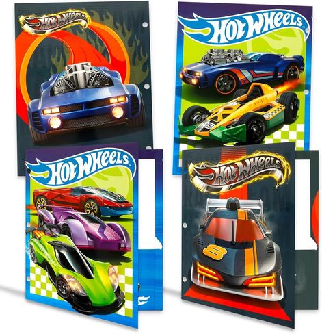 مجموعة مجلدات هوت ويلز - حزمة تحتوي على 4 مجلدات مغلفة مع جيبين لكل منها للمكتب والفصول الدراسية بالإضافة إلى المزيد | العجلات الساخنة العودة إلى اللوازم المدرسية in Kuwait