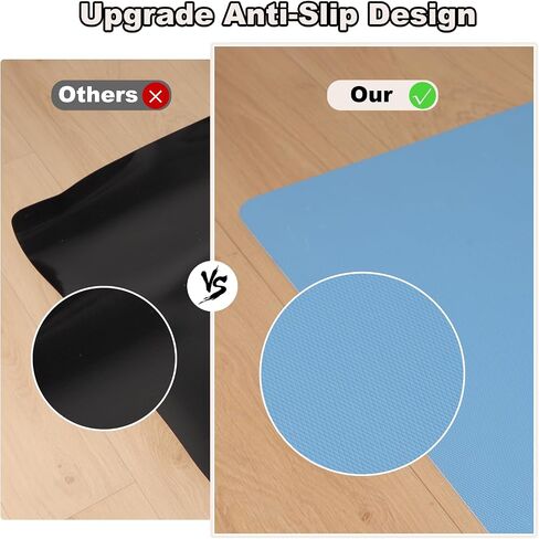 30"x48" Vintage Blue Floral Office Chair Rug, Durable Desk Chair Rug,Machine Washable Computer Chairs Mat on Home Office,Anti Slip Under Desk Carpet, Floor Protectors for Computer Floor, Rolling Mat in Saudi Arabia