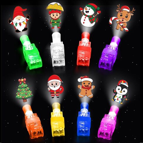 Christmas Party Favors, 40 Finger Lights Stocking Goodie Bag Stuffers for Kids Light Up Christmas Toys Classroom Prizes Gifts for Students Bulk Xmas Party Favors Treats Supplies in Saudi Arabia