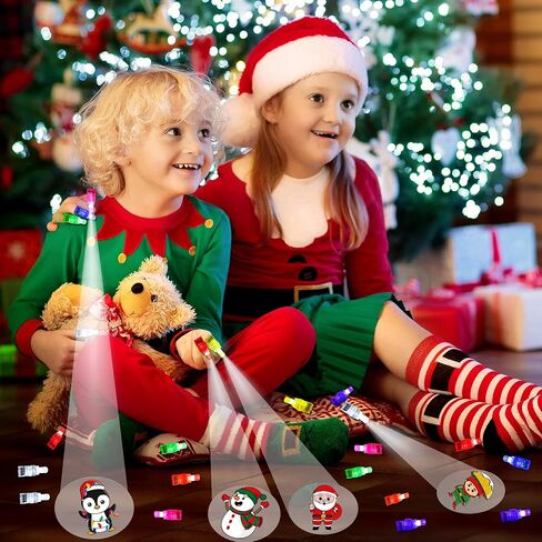 Christmas Party Favors, 40 Finger Lights Stocking Goodie Bag Stuffers for Kids Light Up Christmas Toys Classroom Prizes Gifts for Students Bulk Xmas Party Favors Treats Supplies in Saudi Arabia