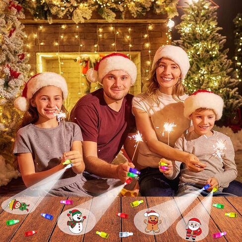 Christmas Party Favors, 40 Finger Lights Stocking Goodie Bag Stuffers for Kids Light Up Christmas Toys Classroom Prizes Gifts for Students Bulk Xmas Party Favors Treats Supplies in Saudi Arabia
