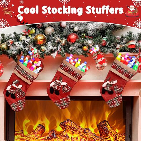 Christmas Party Favors, 40 Finger Lights Stocking Goodie Bag Stuffers for Kids Light Up Christmas Toys Classroom Prizes Gifts for Students Bulk Xmas Party Favors Treats Supplies in Saudi Arabia