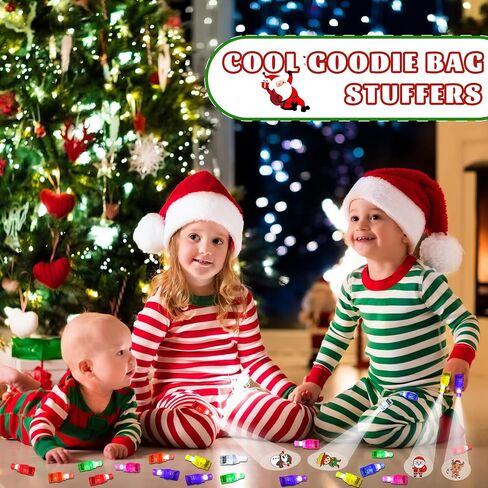 Christmas Party Favors, 40 Finger Lights Stocking Goodie Bag Stuffers for Kids Light Up Christmas Toys Classroom Prizes Gifts for Students Bulk Xmas Party Favors Treats Supplies in Saudi Arabia