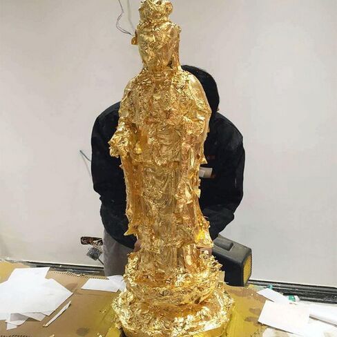 100 قطعة من ورق رقائق الذهب الأصلي النقي عيار 24 قيراط من BoYue زينة ذهبية (ذهبي) in Kuwait