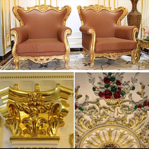 100 قطعة من ورق رقائق الذهب الأصلي النقي عيار 24 قيراط من BoYue زينة ذهبية (ذهبي) in Kuwait