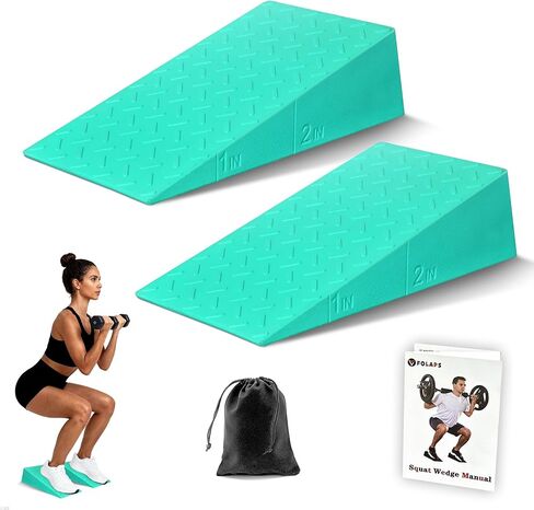 Squat Wedge Block for Heel Elevated Squat, Weightlifting Calf Stretcher Slant Board for Squat Improve Mobility Balance and Strength Performance in Kuwait
