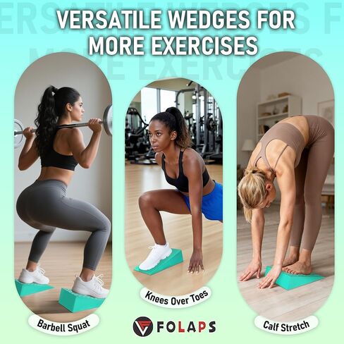 Squat Wedge Block for Heel Elevated Squat, Weightlifting Calf Stretcher Slant Board for Squat Improve Mobility Balance and Strength Performance in Kuwait