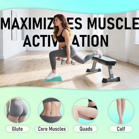 Squat Wedge Block for Heel Elevated Squat, Weightlifting Calf Stretcher Slant Board for Squat Improve Mobility Balance and Strength Performance in Kuwait