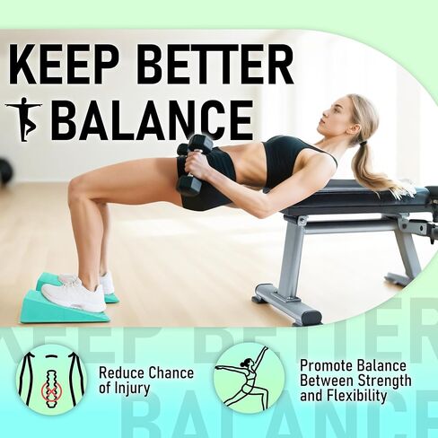 Squat Wedge Block for Heel Elevated Squat, Weightlifting Calf Stretcher Slant Board for Squat Improve Mobility Balance and Strength Performance in Kuwait