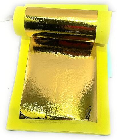 Tanjore Painting Gold Foils 6x4 inches Big Size Booklet 25 Gold Leaf foils Sheets for Thanjavur Painting Tanjore Painting Kundan Works Mysore Painting Arts Crafts Decoration Calligraphy Mandir Frames in Kuwait