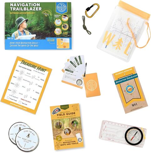 Navigation Trailblazer Outdoor Adventure Kit for Kids Ages 8+ | Compass, Map & Ranger Beads Set | Hands-On Wayfinding & Exploration Skills | STEM Learning Activity Gift for Outdoor Play & Travel in Saudi Arabia
