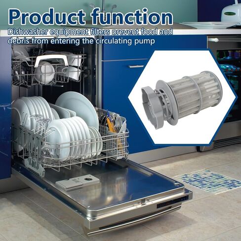 USonline911 645038 Dishwasher Drain Mesh Filter Circulation Pump Micro Filter for B-osch SGE53U56UC, SGE63E05UC, SGE63E06UC, SGE63E15UC, SGE68U55UC, SGV63E03UC, SGV68U53UC, SGX68U55UC in Saudi Arabia