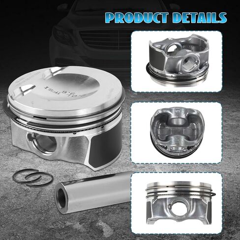 مجموعة حلقات المكبس 4 قطع Φ21mm 06H107065AM لمحرك 2.0T - متوافقة مع Passat Tiguan GTI Jetta TT A3 A4 Q5 2.0L مجموعة ملحقات حلقات المكبس البديلة للسيارات in Saudi Arabia