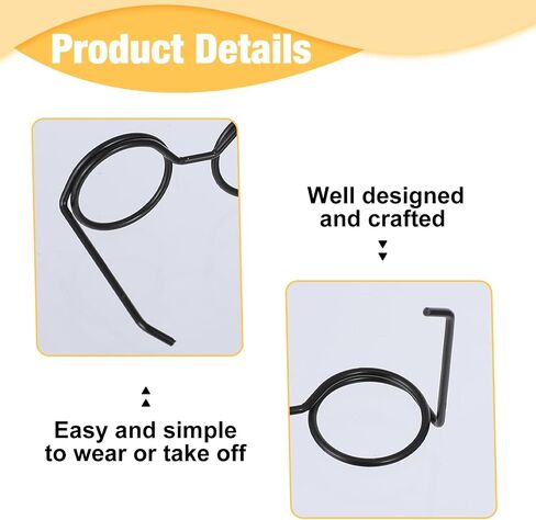 20Pcs Mini Glasses,Metal Mini Handmade Glasses Cute Doll Making Supplies for Dolls Dress Up,Pets Costume Accessories(Black) in Saudi Arabia
