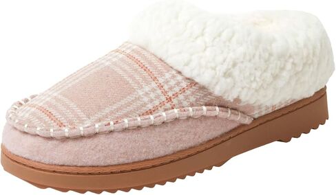 Dearfoams Women's Nyla Felted and Plaid Moc Toe Clog Slipper in Saudi Arabia