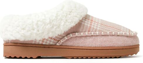 Dearfoams Women's Nyla Felted and Plaid Moc Toe Clog Slipper in Saudi Arabia