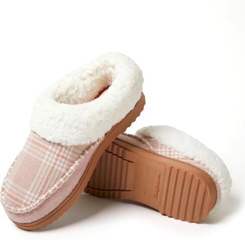 Dearfoams Women's Nyla Felted and Plaid Moc Toe Clog Slipper in Saudi Arabia