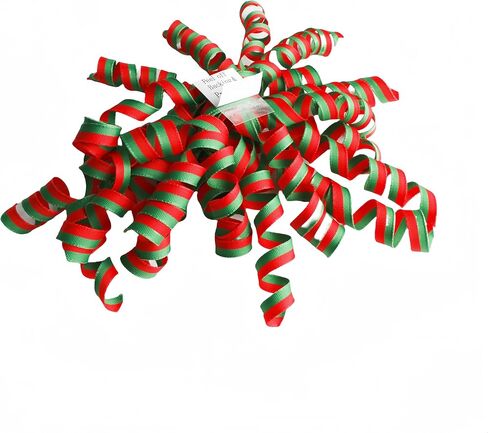 6 Pcs Red and Green Christmas Curly Ribbon Bows 6 Inch Gift Bow Self Adhesive Gift Wrapping Bow for Presents, Wine Bottle, Treat Bags, Birthday, Wedding Party Favors (rea and Green) in Saudi Arabia