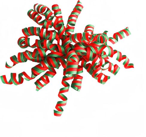6 Pcs Red and Green Christmas Curly Ribbon Bows 6 Inch Gift Bow Self Adhesive Gift Wrapping Bow for Presents, Wine Bottle, Treat Bags, Birthday, Wedding Party Favors (rea and Green) in Saudi Arabia