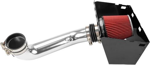 طقم نظام دخول الهواء البارد مقاس 3.5 بوصة من KAX + درع حراري متوافق مع 2011-2018 1500 5.7L، 2019-2023 1500 Classic 5.7L، 2009-2010 Ram 1500 5.7L، 2013-2018 2500/3500 5.7L، أحمر in Kuwait