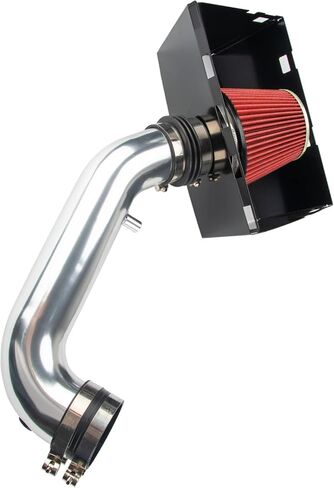 طقم نظام دخول الهواء البارد مقاس 3.5 بوصة من KAX + درع حراري متوافق مع 2011-2018 1500 5.7L، 2019-2023 1500 Classic 5.7L، 2009-2010 Ram 1500 5.7L، 2013-2018 2500/3500 5.7L، أحمر in Kuwait