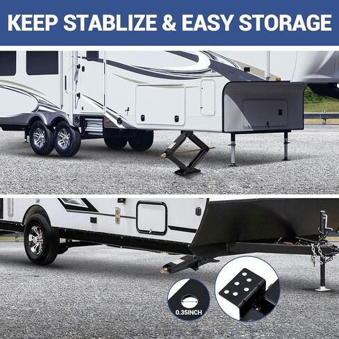 Heavy Duty 24" RV Stabilizer Jack, 7500LBS Capacity Trailer Leveling Jack with Stable Base for RV Travel Trailer Camper Stabilizing and Leveling 1 Pack in Kuwait