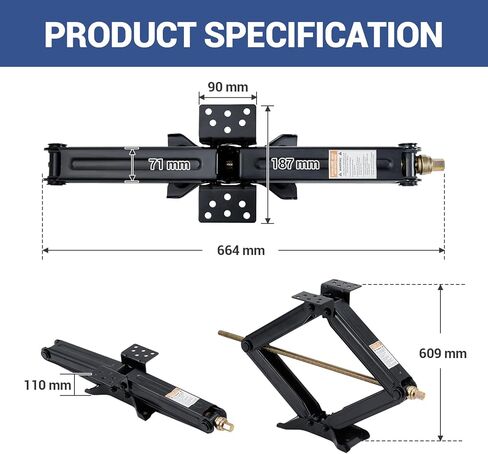 Heavy Duty 24" RV Stabilizer Jack, 7500LBS Capacity Trailer Leveling Jack with Stable Base for RV Travel Trailer Camper Stabilizing and Leveling 1 Pack in Kuwait