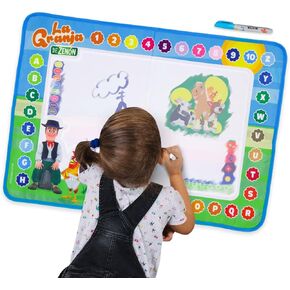 Kids Toys Water Doodle Mat - La Granja de Zenon 27.5 X 19.6 Inches Reusable Large Painting Writing Color Doodle Mat Drawing Board, Toddler Educational Toys for Age 3 and Up Year Old Girls & Boys