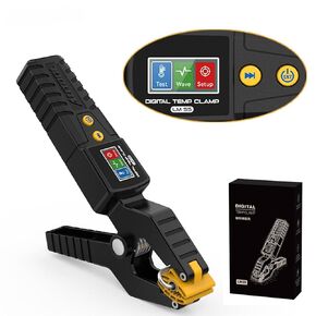 HVAC Digital Thermometer LM55 Digital Temp Clamp HVAC Thermometer High Precision Sensor Real-Time Temp Measurement for Heating&Cooling Systems -50°C~260°C Store 8 Waveform Data, Ajustable Brightness
