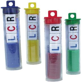 LCR Left Center Right Dice Game - 4 Sets - (Assorted Colors)