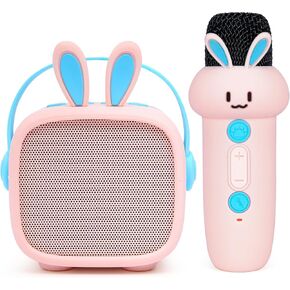 Mini Karaoke Machine for Kids Adults, Portable Bluetooth Speaker with Wireless Microphone Toys Birthday for Girls in Kuwait