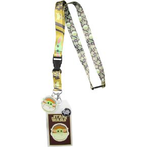 Star Wars The Mandalorian The Child Lanyard ID Holder with Rubber Charm and Collectible Sticker