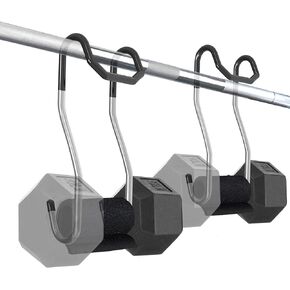 Dumbbell Spotter Hooks for Bench Press: Power Rack Attachments Dumbbells Rack for Chest Workout Connect to Barbell