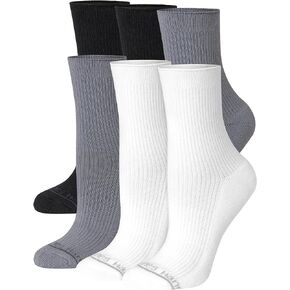 جوارب Hanes Originals للسيدات فائقة النعومة متوسطة الطاقم، جوارب نصف مبطنة للنساء، 6 أزواج