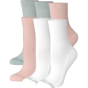 Hanes Womens Originals Supersoft Mid Crew Socks, Half-Cushioned Socks For Women, 6-Pairs