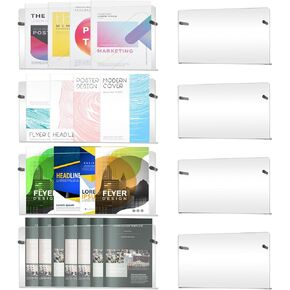 حامل عرض المجلات، حامل مجلات من الأكريليك الشفاف مثبت على الحائط، أرفف كتب عائمة للجدار، حامل كتيبات حائطية للمكتب، غرفة الانتظار، الكنيسة، المقهى، العرض المنزلي in Kuwait