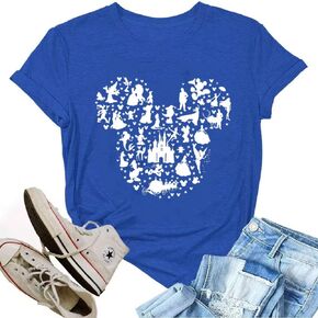 Women Magic Kingdom Castle Shirt Castle Fairy Graphic Tee Women Casual Vacation Holiday Short Sleeve Tee Top