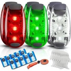 Amzonly Navigation Lights for Boat Kayak, Battery Operated Safety Lights Kit for Night Kayaking, 6Pack, Water Sports Safety Whistle Included